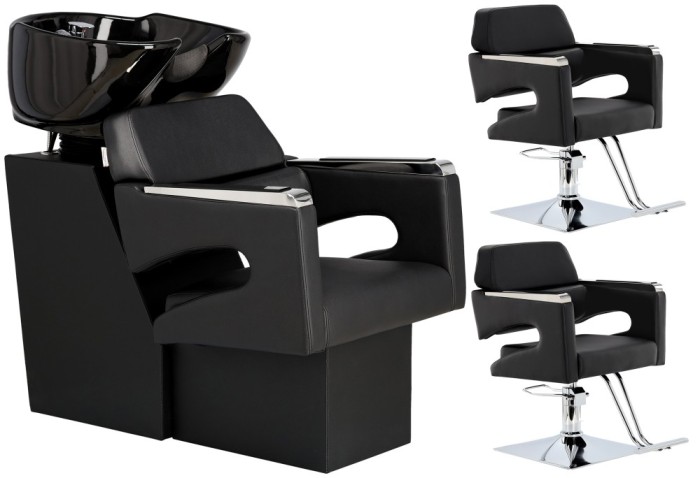 Set Profesional Spălătorie Auto Gaja cu 2 Scaune Pivotante Hidraulice, Bol Ceramic și Accesorii Impecabile