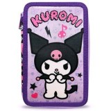 Penar Echipat Triplu cu Model Kuromi, Mov Lila, 12,5x6x19,5cm, CMCLASS