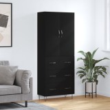 vidaXL Dulap &icirc;nalt, negru, 69,5x34x180 cm, lemn compozit