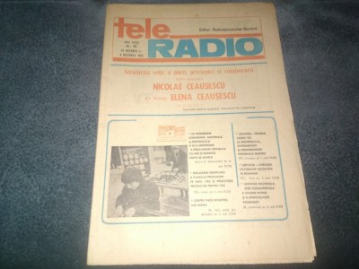 REVISTA TELE RADIO 28 NOIEMBRIE 4 DECEMBRIE 1982 foto