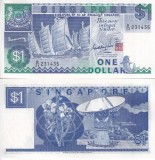 !!! SINGAPORE - 1 DOLAR (1987) - P 18 a - UNC // NU TRIMIT PRIN CURIER