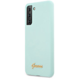 Husa TPU Guess Silicone Metal Logo Script pentru Samsung Galaxy S21+ 5G, Vernil GUHCS21MLSLMGLB