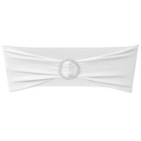 Cumpara ieftin Funda elastica decorativa scaun, catarama diamante, alb, 25 buc.