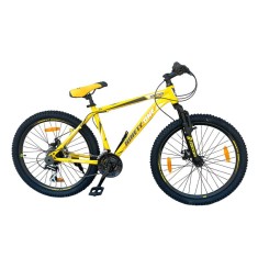 Bicicleta ninety one viper 26 inch frane pe disc schimbator shimano 21 de viteze suspensie fata cadru otel galbena