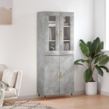 VidaXL Dulap &icirc;nalt, gri beton, 69,5x34x180, lemn compozit