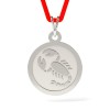 Pandantiv Argint 925 Talisman Scorpion Atcom, Snur Ajustabil, Diametru 15mm, Fara Pietre, Argintiu, Cadou Femei