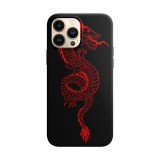 Husa compatibila cu Apple iPhone 13 Pro Max model Red Dragon, Silicon, TPU, Viceversa, Transparent, Carcasa
