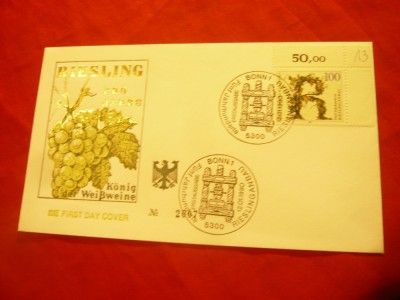 Plic FDC - 500 Ani - Riesling - Struguri - RFG 1990 foto