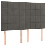 Cumpara ieftin Tablie de pat gri inchis 144x5x118/128 cm catifea