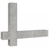 Cumpara ieftin Set dulap TV, 5 piese, gri beton, lemn prelucrat