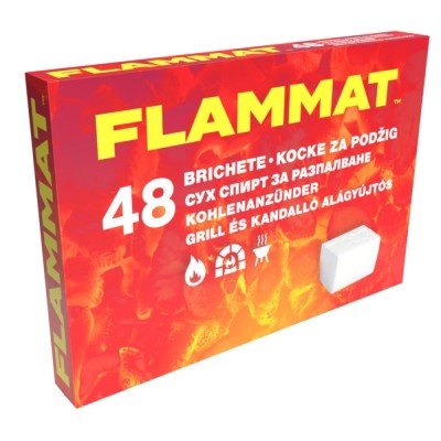 Cuburi pentru aprins focul Flammat, kerosen, 48 buc foto