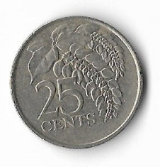 Moneda 25 cents 1999 - Trinidad Tobago foto