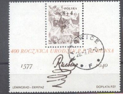 Poland 1977 Paintings, perf.sheet, used AT.071 foto