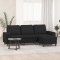 vidaXL Canapea cu 3 locuri cu taburet, negru, 180 cm, material textil