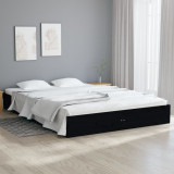 Cadru de pat, negru, 200x200 cm, lemn masiv, vidaXL