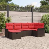 vidaXL Set de canapele pentru grădină cu pernă 6 pcs Rattan poli 3360215