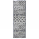 VidaXL Covor de exterior, dungi albastre, 80x250 cm, țesătură plată