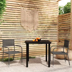 vidaXL Set de mobilier pentru grădină, 3 piese, gri foto