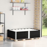 Rame Paleti Lemn Masiv Pin 150x100cm, 2 Buc Negre, Stivuibile, Pliabile - Cadru Lateral Palet, Extensie Palet, Gradina