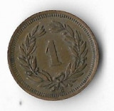 Moneda 1 rappen 1940 - Elvetia, Europa, Bronz