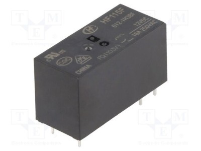 Releu electromagnetic SPST-NO 12VDC 16A HONGFA RELAY foto