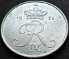 Moneda 2 ORE - DANEMARCA, anul 1971 * cod 3844, Europa, Zinc