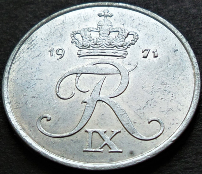 Moneda 2 ORE - DANEMARCA, anul 1971 * cod 3844
