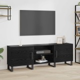 vidaXL Cabinet TV Stejar Negru 150 x 30 x 50 cm Lemn compozit 879600