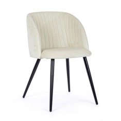 Set 2 scaune catifea alba Queen 53x57x81.5 cm