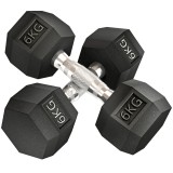 HOMCOM Haltere Antiderapant 6kg Negru | Aosom Romania