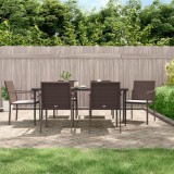 Gossi scaune de gradina cu perne, 6 buc., maro, 56x59x84 cm poliratan