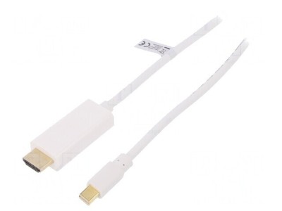 Cablu DisplayPort 1.2 la HDMI 2m Alb foto