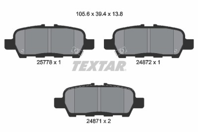 TEXTAR 2577801 set placute frana,frana disc foto