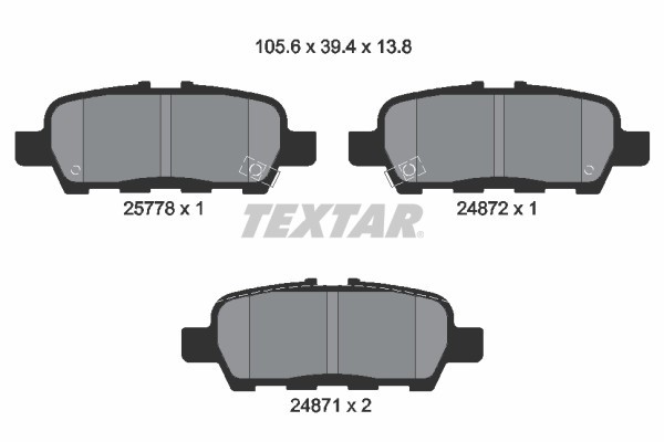 TEXTAR 2577801 set placute frana,frana disc