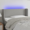 Gossi tablie de pat cu led, gri deschis, 83x16x78/88 cm, textil