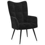 Cumpara ieftin Scaun de relaxare, negru, catifea