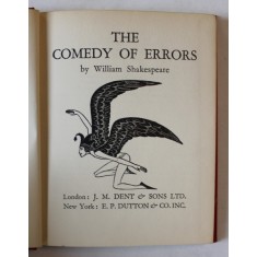 THE COMEDY OF ERRORS by WILLIAM SHAKESPEARE , with engravings by ERIC GILL , edited by M. R. RILEY , 1934