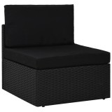 Cumpara ieftin Canapea de mijloc modulară, negru, poliratan