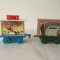 2 vagoane tren circ, jucarie veche, plastc, incompleta