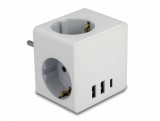 Prelungitor in forma de cub cu 3 x Schuko + 2 x USB-A + 1 x USB type C, Delock 11496