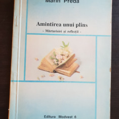 Amintirea unui plâns: Mărturisiri și reflecții - Marin Preda (antologie P. Ivan)