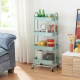 Carucior 4 cosuri servire la masa Pyh&auml;nt&auml; 103,5x46x35cm otel verde menta [en.casa] HausGarden Leisure, [en.casa]
