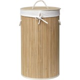 Cumpara ieftin Coș Rufe Bambus Rotund Cu Capac 45X19X64 Cm &ndash; Bamboo / In | Organizatoare Baie