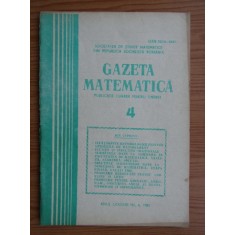 Revista Gazeta Matematica. Anul LXXXVIII, nr. 4 / 1983