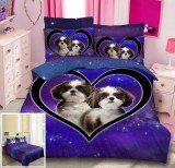 Cumpara ieftin Lenjerie De Pat Vagabond Xf003, Bumbac, 4 Piese, Fara Elastic, Imprimeu