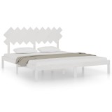 Cumpara ieftin Cadru de pat Super King, alb, 180x200 cm, lemn masiv