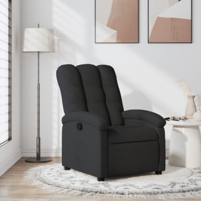 Gossi fotoliu rabatabil, negru, material textil foto