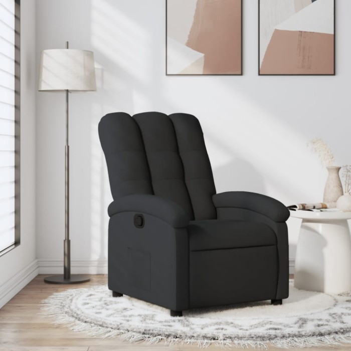 Gossi fotoliu rabatabil, negru, material textil