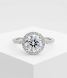 Cumpara ieftin Inel din Argint 925 , zRoyal Halo Solitaire, - Inel de Logodna cu Moissanite Zirconiu E i Pavaj