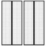 Perdea de usa anti-insecte cu magnet, 2 buc., negru, 210x90 cm